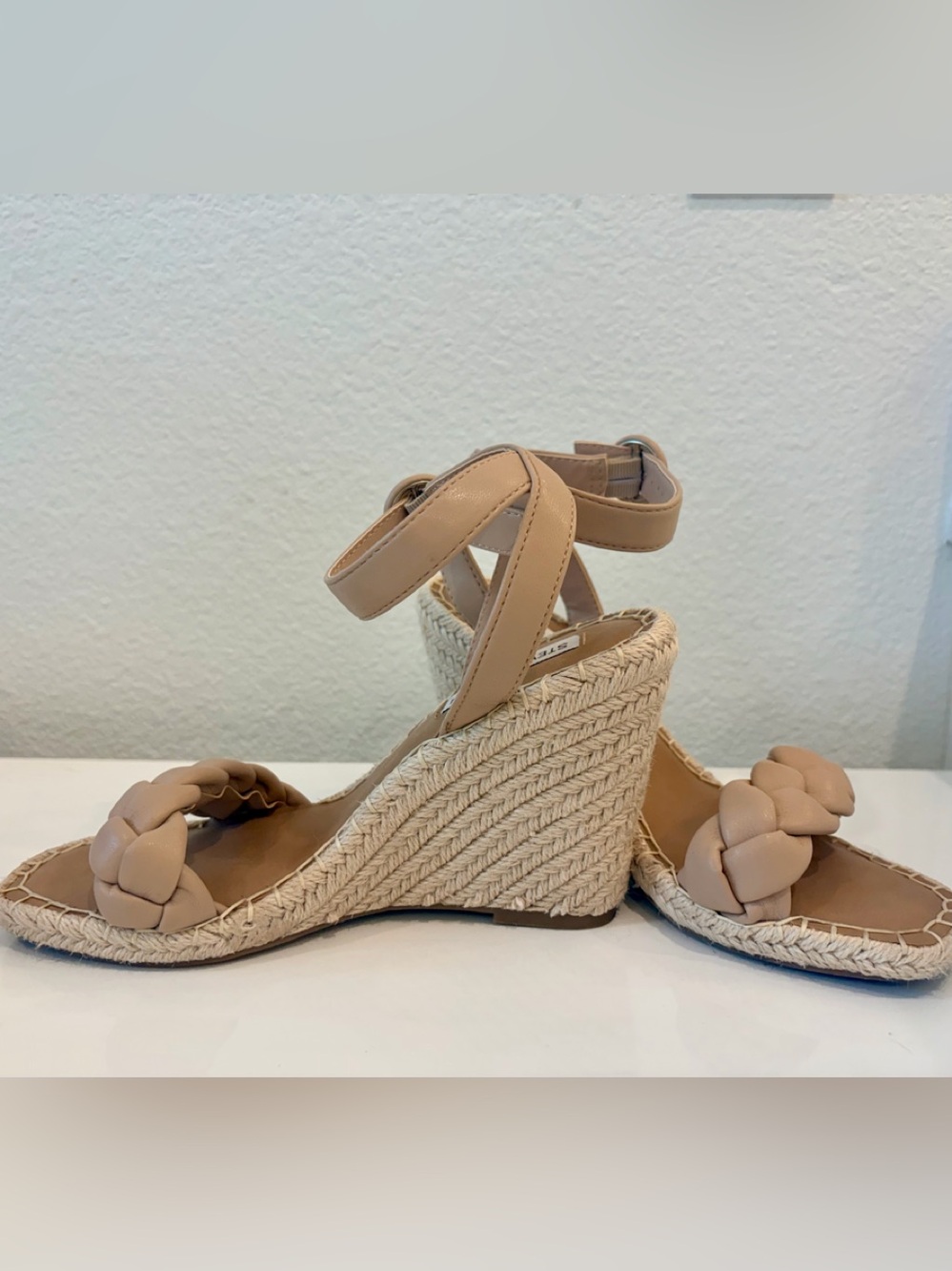 Steve Madden Woven Espadrille Wedge Sandal in Tan - Picture 2 of 5